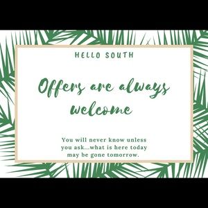 Offers are always welcome!